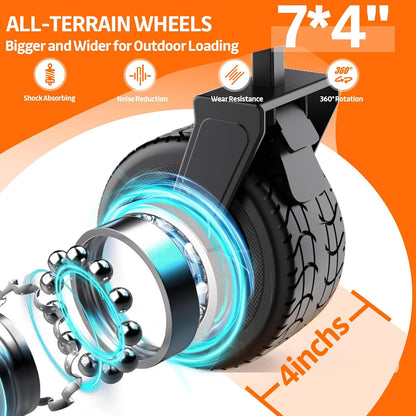 300L Large Collapsible Wagons Carts with Big All-Terrain Beach Wheels, Foldable Shopping Wagon