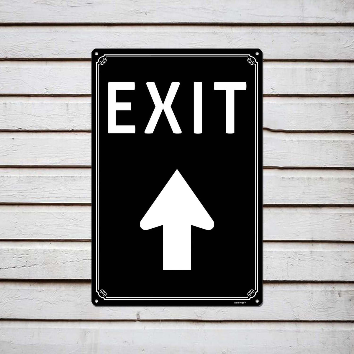 8x12" Exit Sign with Up Arrow - High-Intensity Aluminum Parking Lot Sign, Weatherproof &