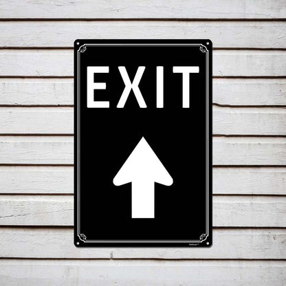8x12" Exit Sign with Up Arrow - High-Intensity Aluminum Parking Lot Sign, Weatherproof &