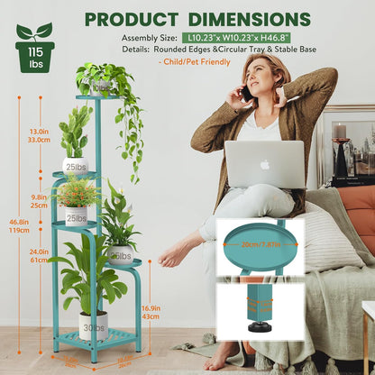 TOSKING 5 Tier Tall Plant Stand Indoor Outdoor, Heavy Duty Corner Shelf for Plants & Decor, Space