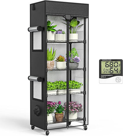 Small Greenhouse for Indoors, 5 Tier 23.1" L×13.2" W×61.2" H mini Greenhouse Outdoor, Indoor