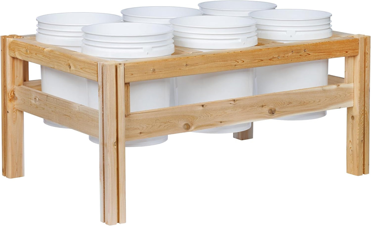 Greenes Fence Six Bucket Elevated Cedar Wood Garden Frame, 43 in. x 28 in. x 20 in. - Made in USA