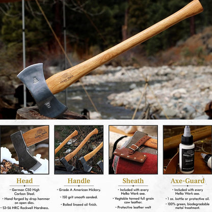 1844 Helko Werk Germany Classic Odyssey Double Bit Axe - Made in Germany Double Bit Axe and Felling