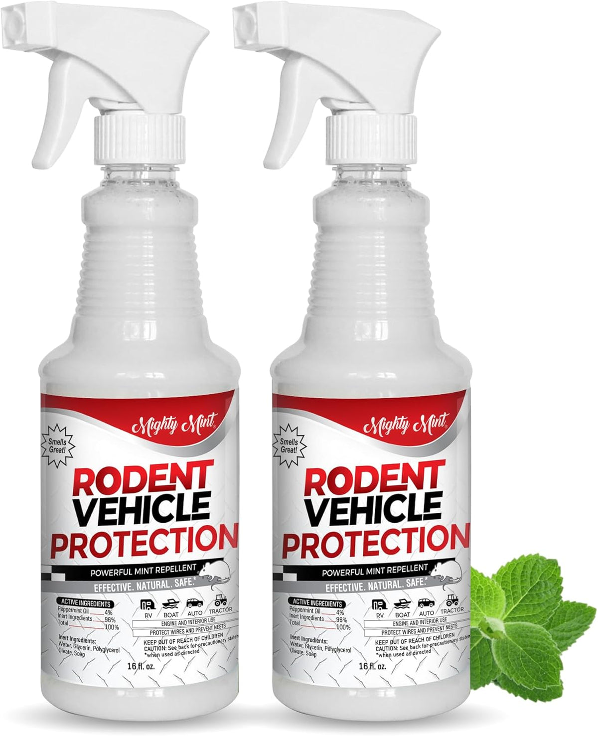 Mighty Mint Peppermint Oil Rodent Repellent Spray for Vehicles – Natural Mouse & Rat Control for