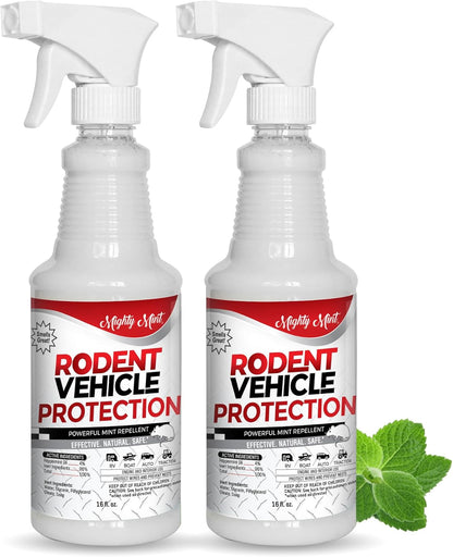 Mighty Mint Peppermint Oil Rodent Repellent Spray for Vehicles – Natural Mouse & Rat Control for