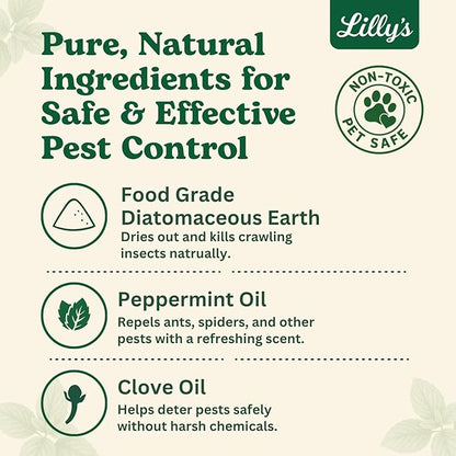 Diatomaceous Earth Food Grade with Peppermint Oil Crawling Insect Killer | Indoor Pest Control