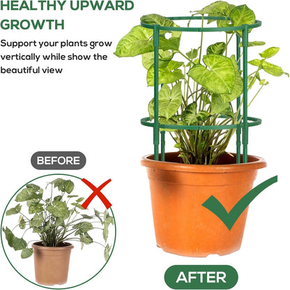 24 Pcs Plant Support Stakes, Half Round Plant Support for Indoor Plants, Stackable Garden Flower