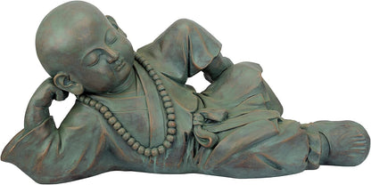 Design Toscano Resting Serene Baby Monk Asian Boy Garden Statue, 24 inches Wide, 12 inches Tall