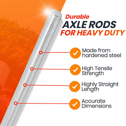 AR-PRO (2-Pack) 5/8” x 36” Zinc Plated Steel Rods Designed for Use as an Axle Shaft on Hand Trucks
