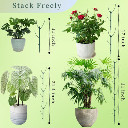5 Pack Stackable Plant Support Stakes, 38inch Climbing Plant Sticks Structures for Monstera with