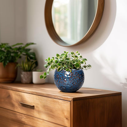 Ceramic Pots for Plants - 4 inch Plant Pots for Indoor Outdoor, Small Planter with Drainage Hole