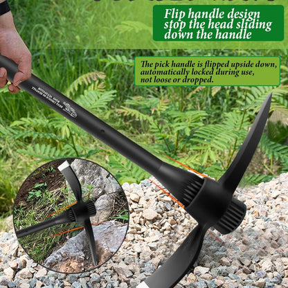 glorousamc Forged Adze Pick, Weeding Mattock Hoe Pick Mattock with Fiberglass Handle, Garden Pick