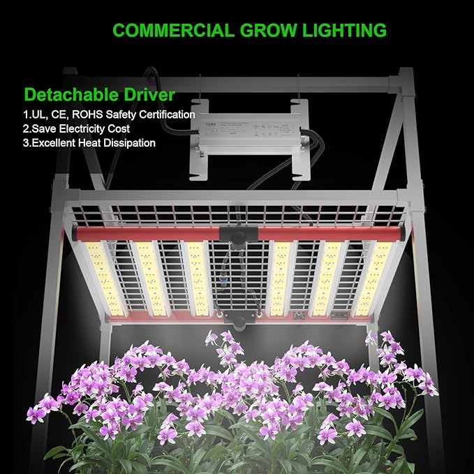 AGLEX 330W Led Grow Lights, Full Spectrum Grow Light with UV IR, Daisy Chain Foldable & Dimmable