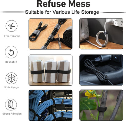 82ft 3/4 inch Fastening Cable Ties, Hitotsu Reusable Hook and Loop Roll, Self-Gripping Bundling