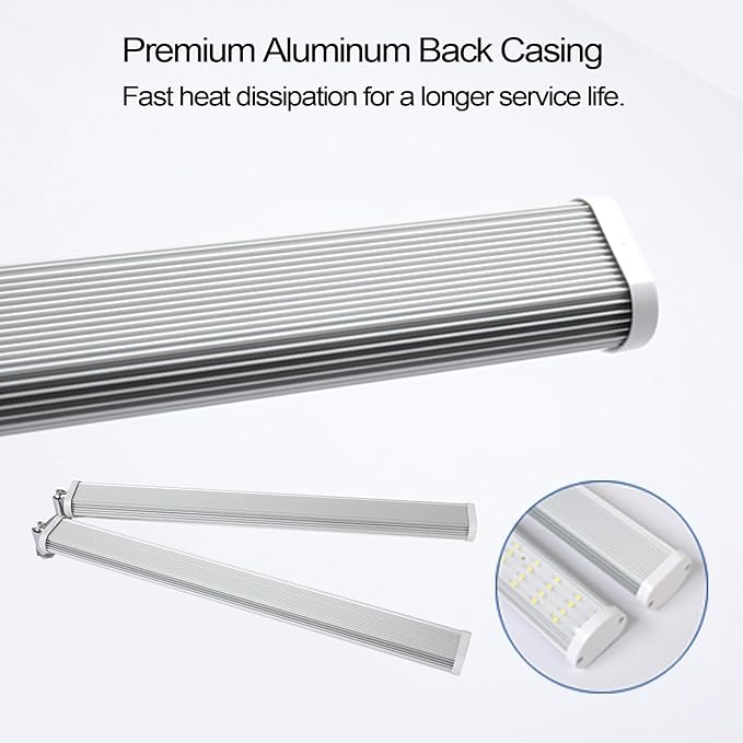 JCBritw Standing LED Grow Light，Adjustable Dual Head T12 Bar Plant Light, White 6500K Full Spectrum
