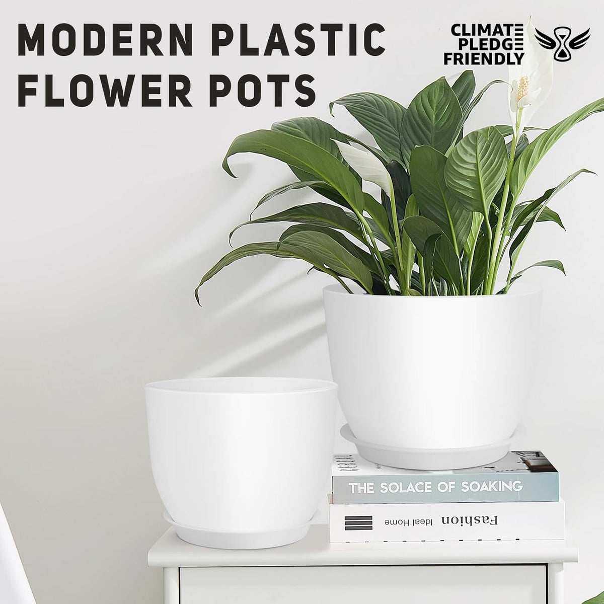 Plant Pots 12/10/9 inch Set of 3, Flower Pots with Multi Mesh Drainage Holes, Large Planters for