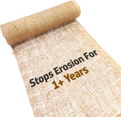 Sandbaggy Jute Netting Roll, 4 ft x 225ft - Biodegradable Erosion Control Blanket for Slopes, Hills