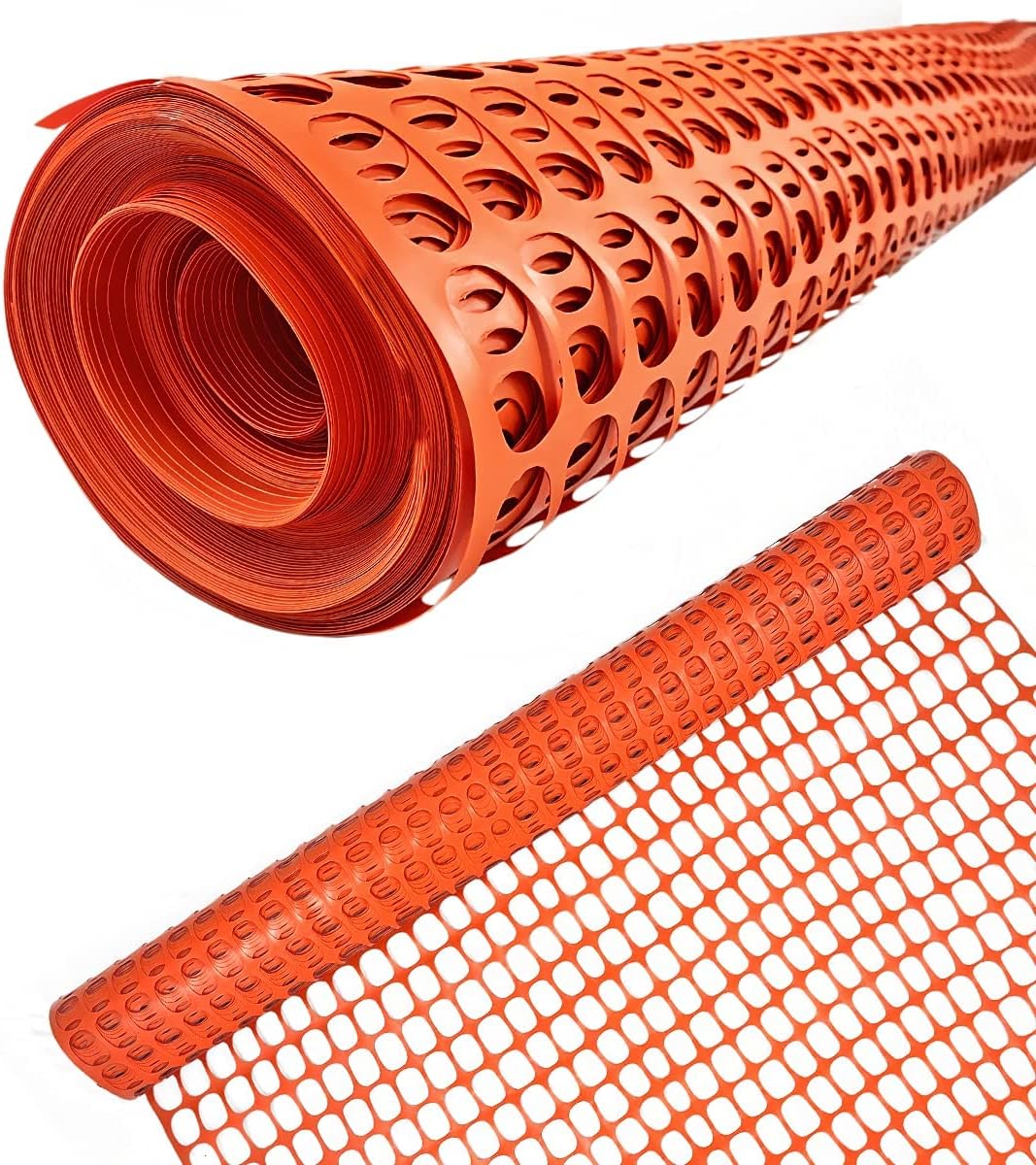 Ashman Plastic Mesh Fence, 4'x50' Feet, 1 Roll, Orange, Construction Barrier Netting, Garden