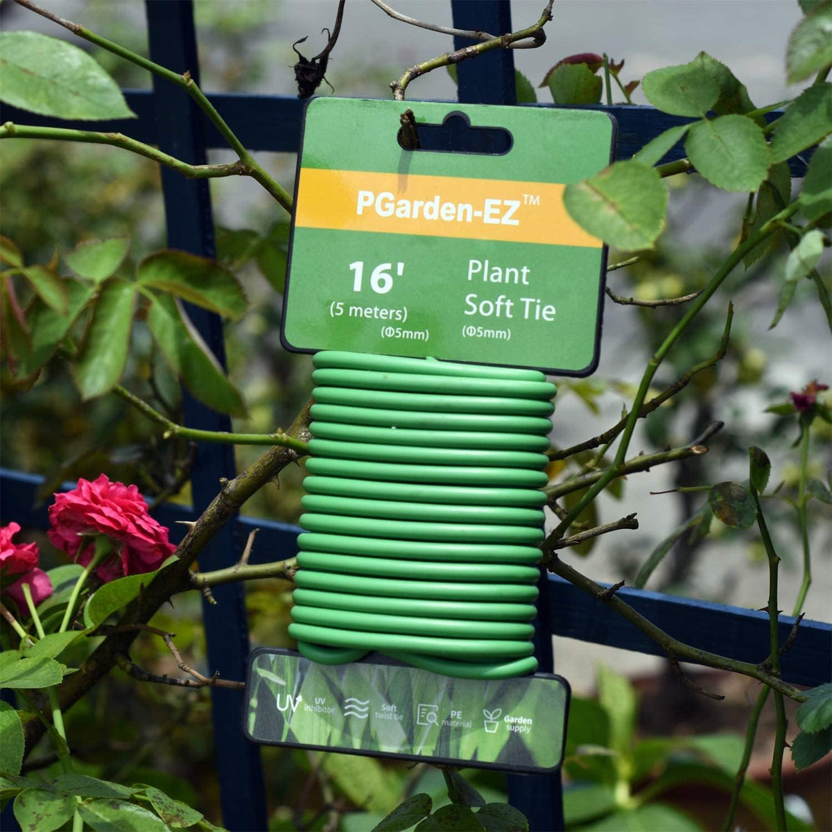 Green Soft Twist Tie Plant Tie Flexible TPR Garden Supply, for Tomatoes Roses Vines Organizing(16.4