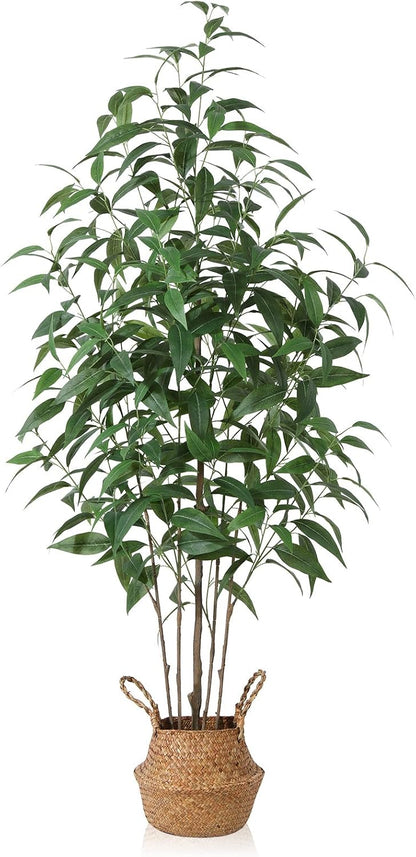 Artificial Eucalyptus Tree,5Ft Tree Fake Plant in Pot for Home and Office Decor,Potted Faux Plants