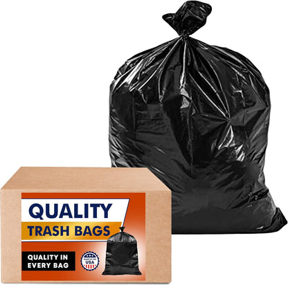 Veska 55 Gallon Trash Bags Heavy Duty, (Value-Pack 50 Count w/Ties) 55-60 Gallon Trash Bags Large