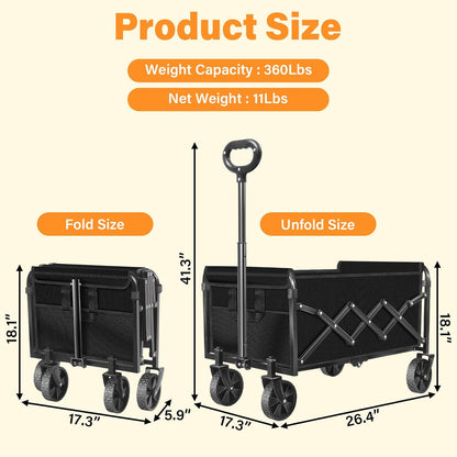 ARTIST'S DREAM Wagons carts Foldable Collapsible Wagon cart with Wheels|Folding Wagon for