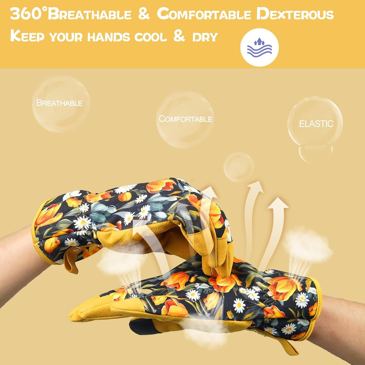 Leather-Gardening-Gloves for Women,Thorn-Proof Work-Gloves for Weeding,Digging,Planting,Pruning
