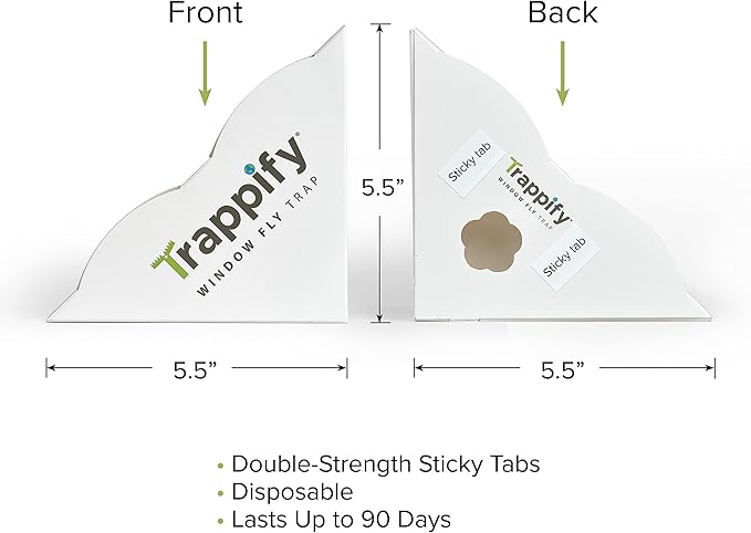Trappify Fly Trap Indoor: Window Fly Traps for Home | Fruit Fly Traps for Indoors, Gnat Traps for