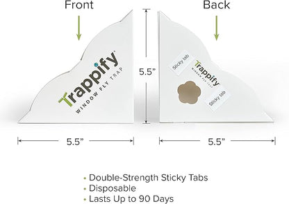 Trappify Fly Trap Indoor: Window Fly Traps for Home | Fruit Fly Traps for Indoors, Gnat Traps for