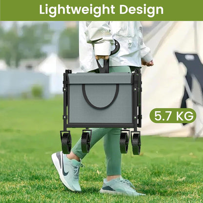 Collapsible Wagon with Wheels, 220 lbs Wagons Carts Foldable Wagon Cart with Flexible Handle