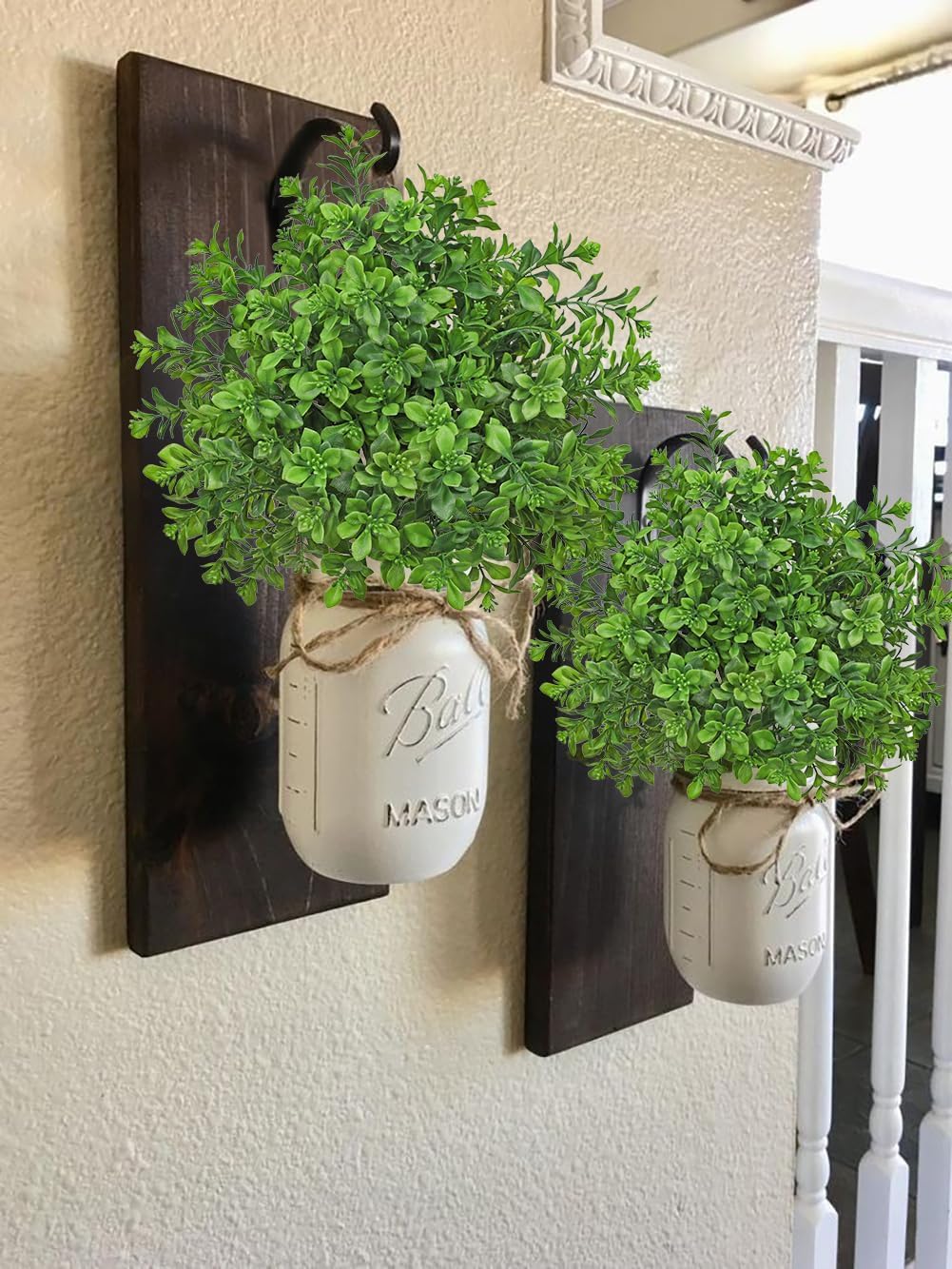 Artificial 5Pcs Faux Seeded Eucalyptus Leaves Stems Fake Plants Sharp UV Resistant Faux Plastic