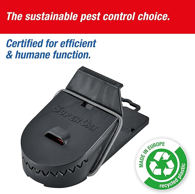 SWISSINNO Rat Trap PRO SuperCat – Large Snap Trap with Precision Trigger – Pre-Baited & Reusable