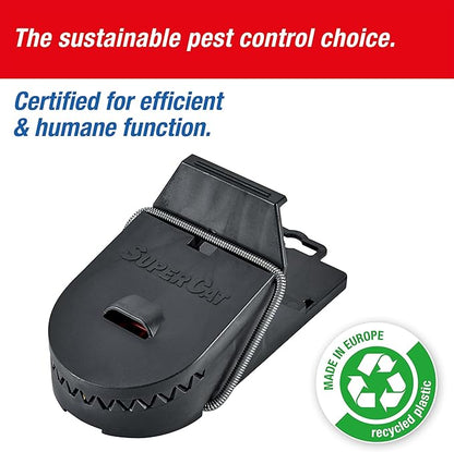 SWISSINNO Rat Trap PRO SuperCat – Large Snap Trap with Precision Trigger – Pre-Baited & Reusable
