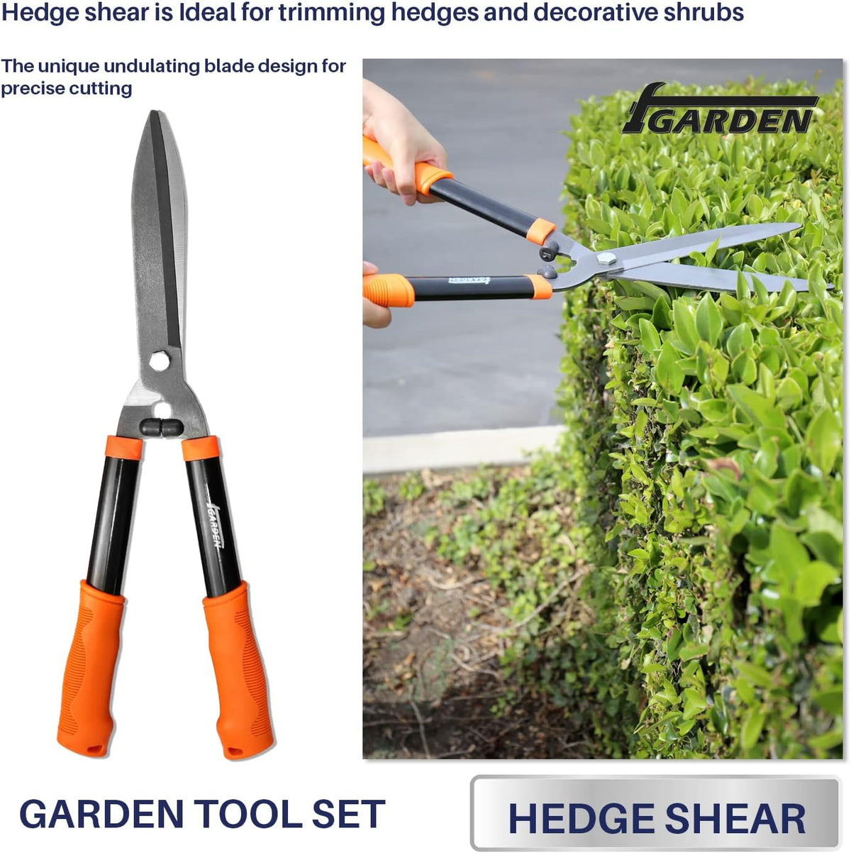 3 Piece Combo Garden Tool Set with Lopper, Hedge Shears and Pruner Shears, Tree & Shrub Care Kit