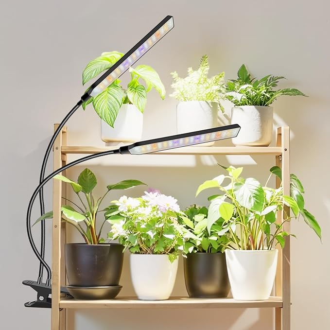 Grow Lights for Indoor Plants, 2 Head 114 LED Full Spectrum Clip on Plant Lights for Indoor Growing