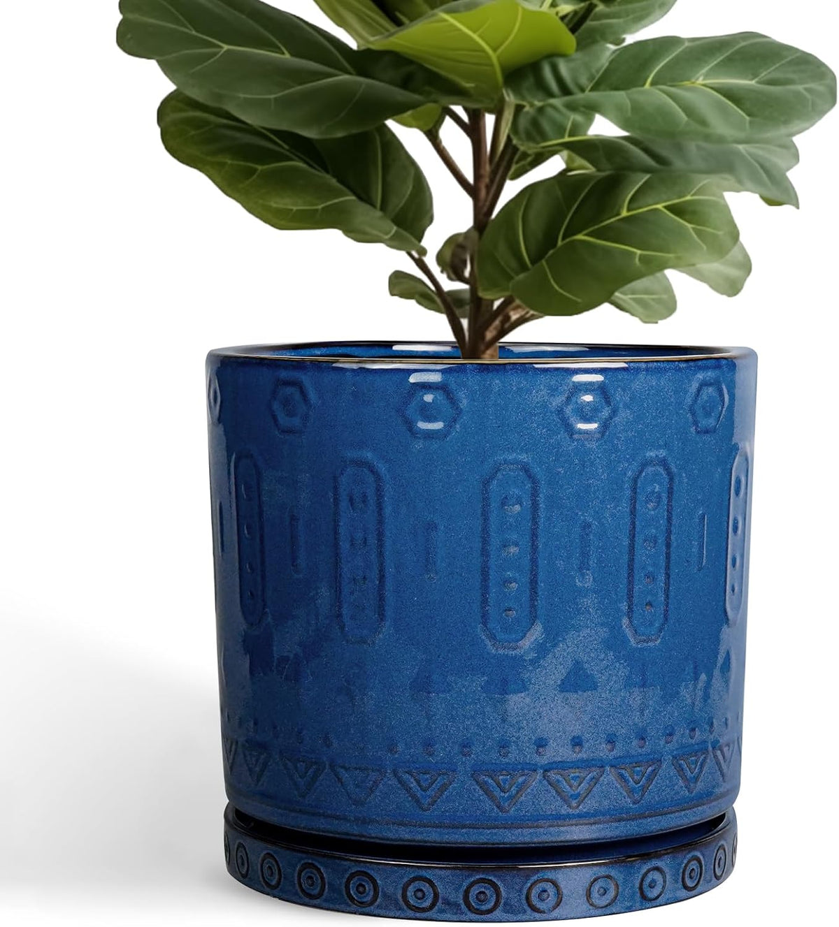 12 Inch Pot for Plants - Ceramic Planter for Indoor Plants Large Plant Pot with Drainage Holes and