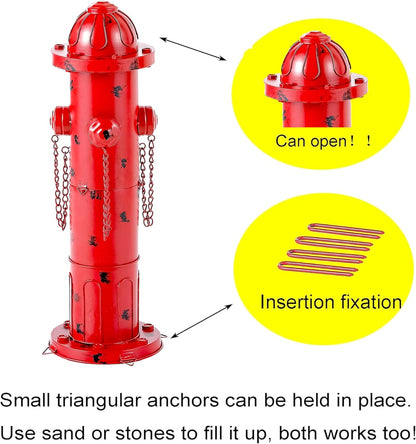 24" H Metal Fire Hydrant for Dogs to Pee On, Vintage Mid & Large Dog Fire Hydrant Pee Post for
