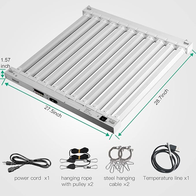 SZHLUX 500W LED Grow Light 4x4/5x5ft with Timer and Temp Control, Full Spectrum Grow Lamp with 1056