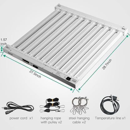 SZHLUX 500W LED Grow Light 4x4/5x5ft with Timer and Temp Control, Full Spectrum Grow Lamp with 1056