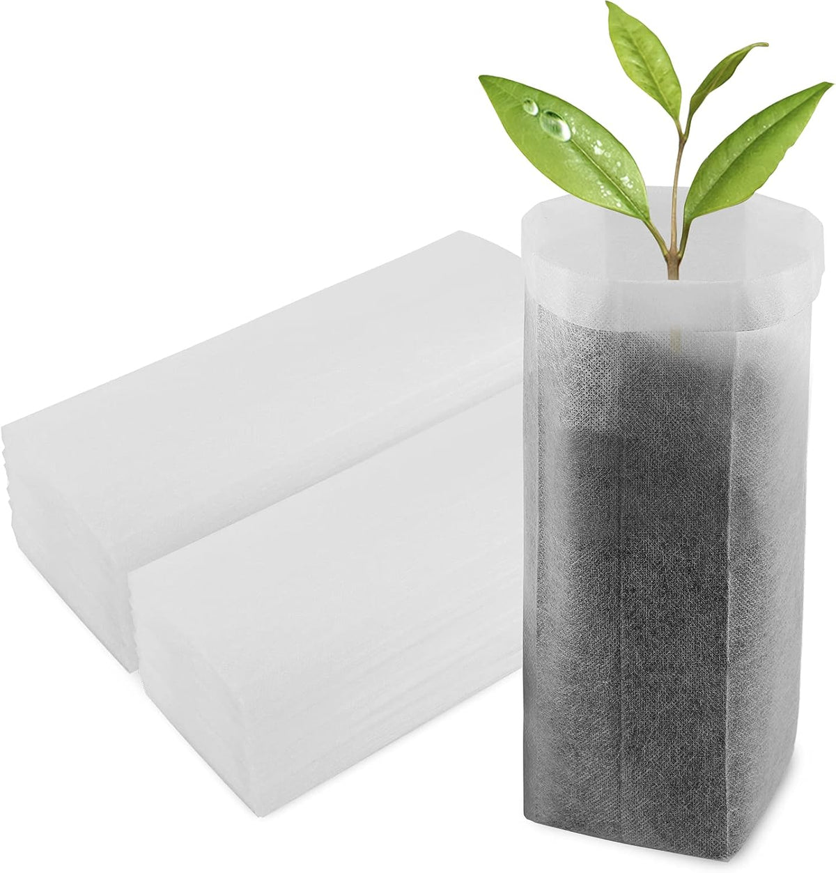 100pcs Nursery Bags for Plants - 7.87x13.77 inches Breathable Plant Grow Bags, Fabric Grow Seedling