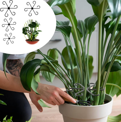 Reusable Plant Stem Supports for Indoor Plants - 4 Sizes, Durable Plastic Holders Easy Clip Hooks