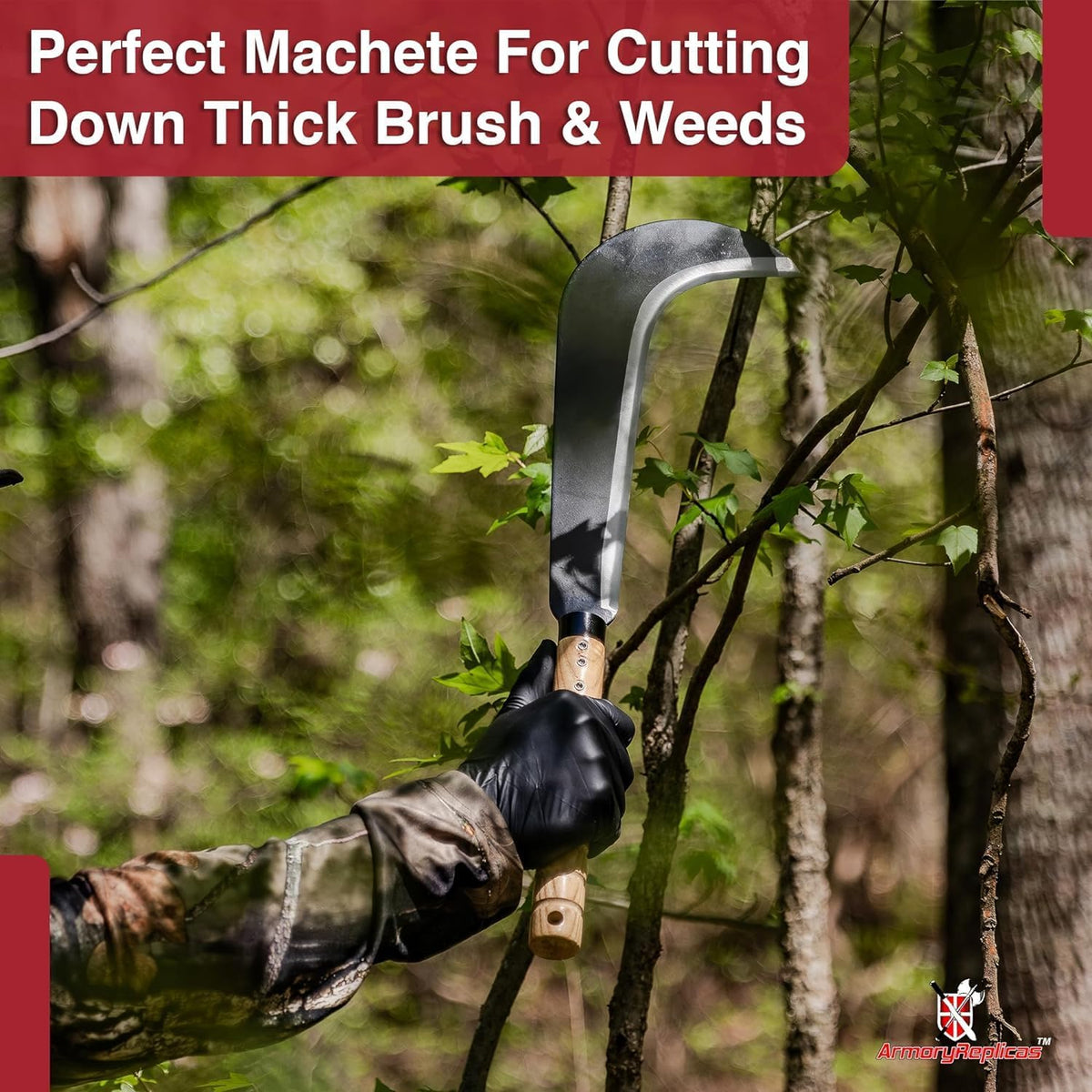 Armory Replicas Full Tang Machete Knife - Multipurpose Outdoor Tool for Gardening