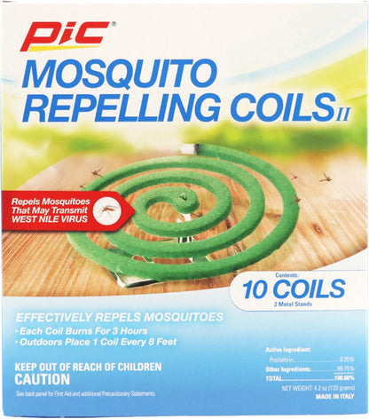 Pic Mosquito Repellent Coils (Box of 10 Coils), Package May Vary