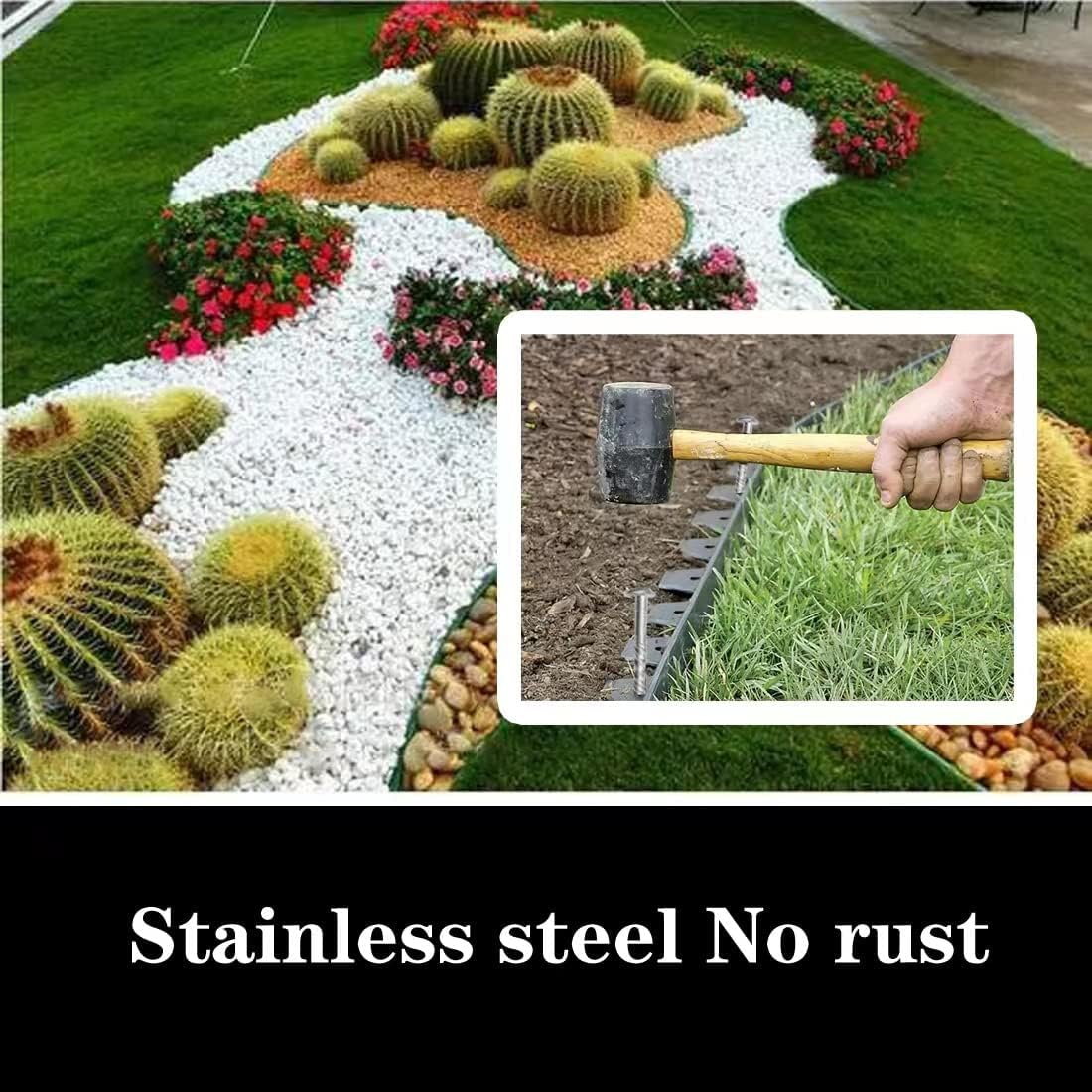 70 Pcs 6-Inch Artificial Turf Stakes, Stainless Steel Spiral Landscape Spikes, Landscape Edging