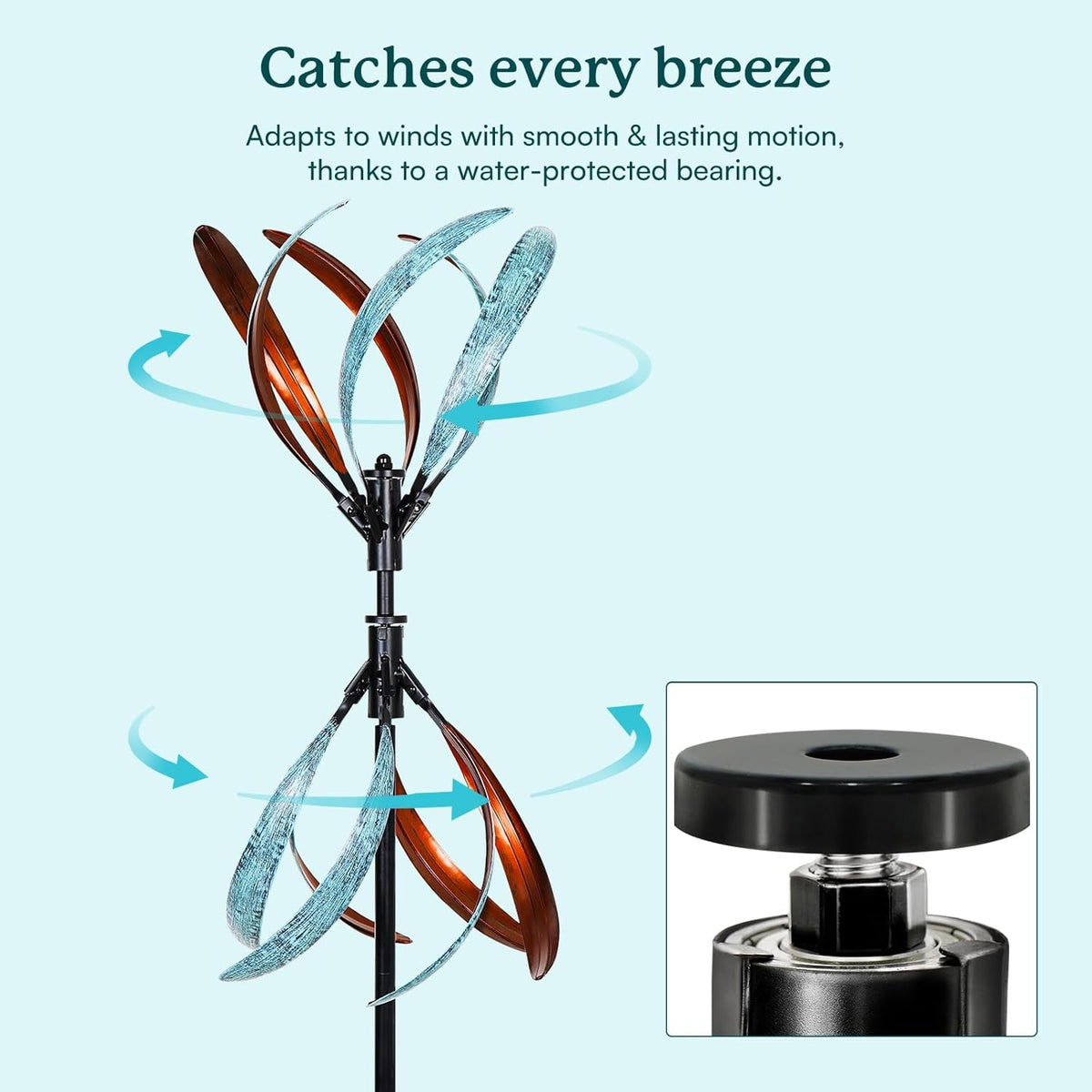 Wind Spinners Outdoor – Metal Large Wind Spinner with Stake for Yard and Garden, Garden Wind