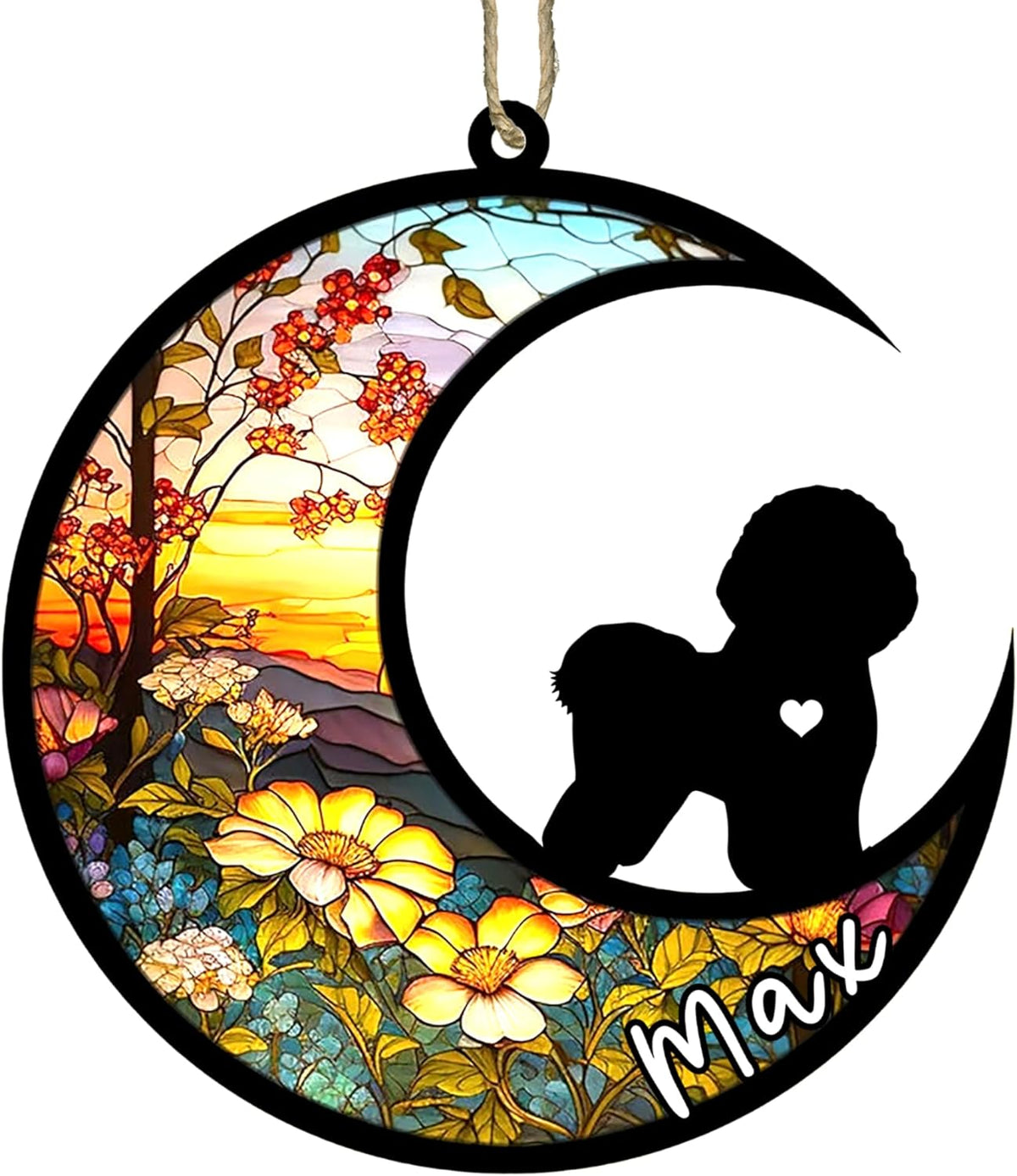 Personalized Dog Memorial, Custom Name Bichon Frise Dog Christmas Ornament with Name, Custom
