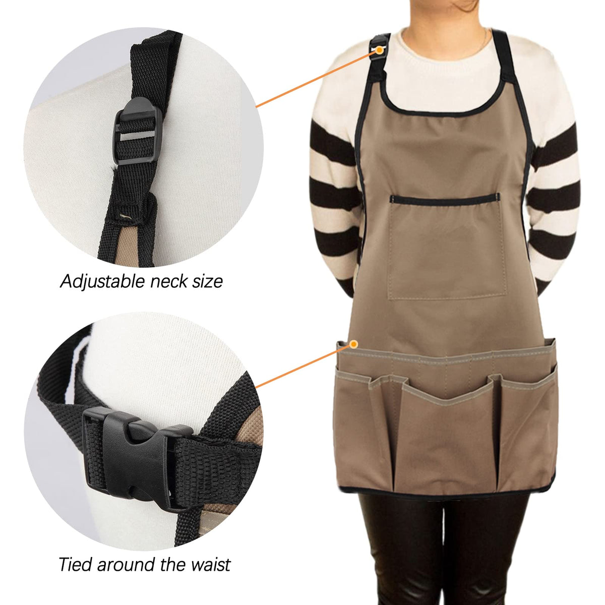 PATILWON Gardening Apron with Large Pockets for Women, 14 Pockets Waterproof Tool Apron, Work Apron