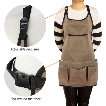 PATILWON Gardening Apron with Large Pockets for Women, 14 Pockets Waterproof Tool Apron, Work Apron