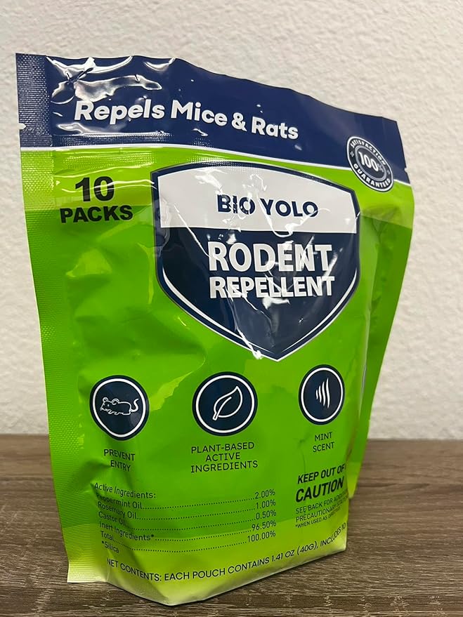 Rodent Repellent Pouches – Peppermint Oil, Plant-Powered – Repels Mice, Rats & Squirrels, Mouse