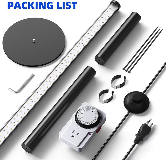 Barrina T10 Pro Standing Grow Light with Timer, 42W, 169 LEDs, Full Spectrum Vertical Grow Light